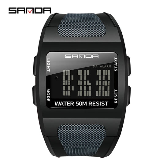 Men's Watch Military LED Digital Display 30M Waterproof Alarm Clock Sports Electronic Wristwatch SANDA Top Brand erkek kol saati