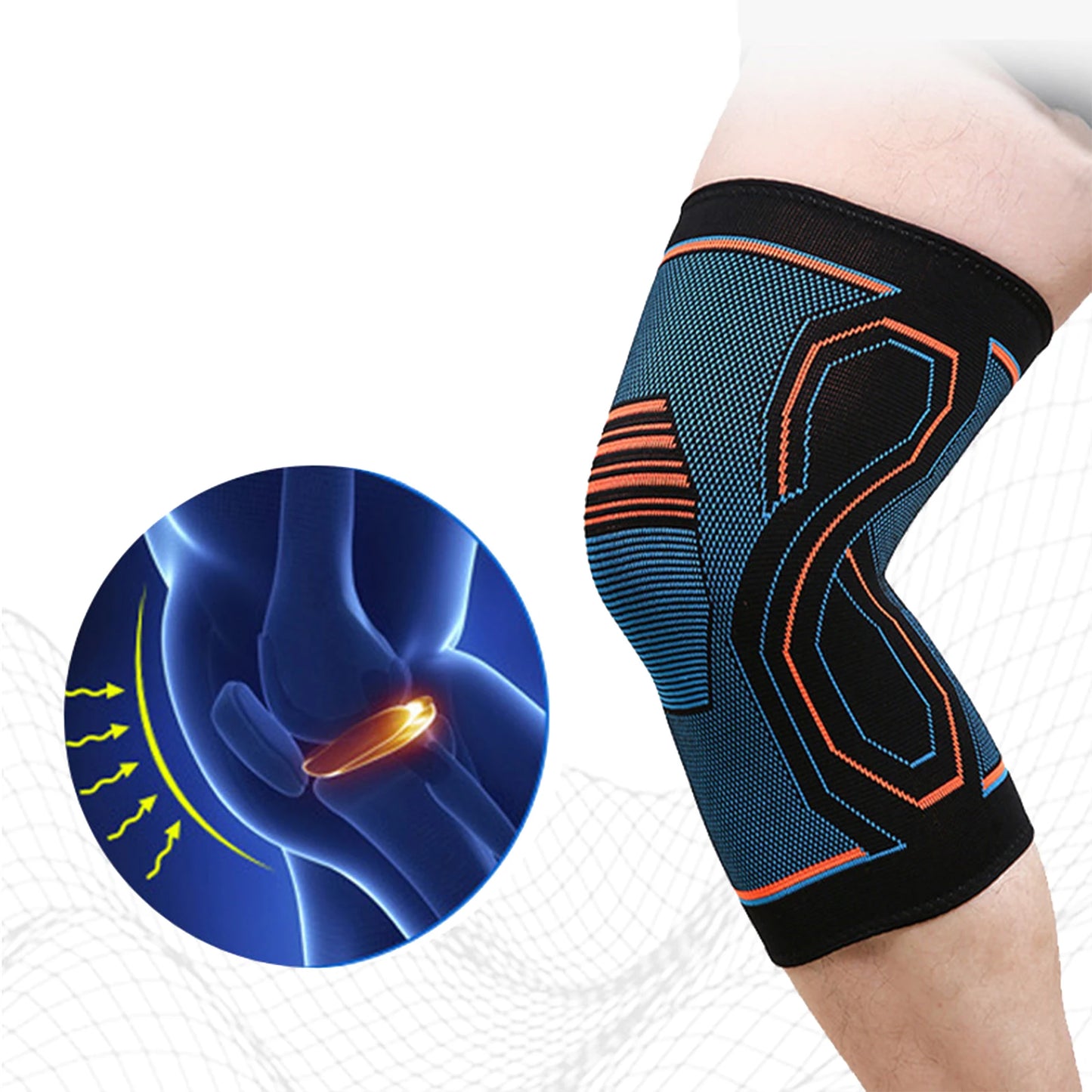 Compression Knee Brace Workout Knee Support for Joint Pain Relief Running Biking Basketball Knitted Knee Sleeve for Adult