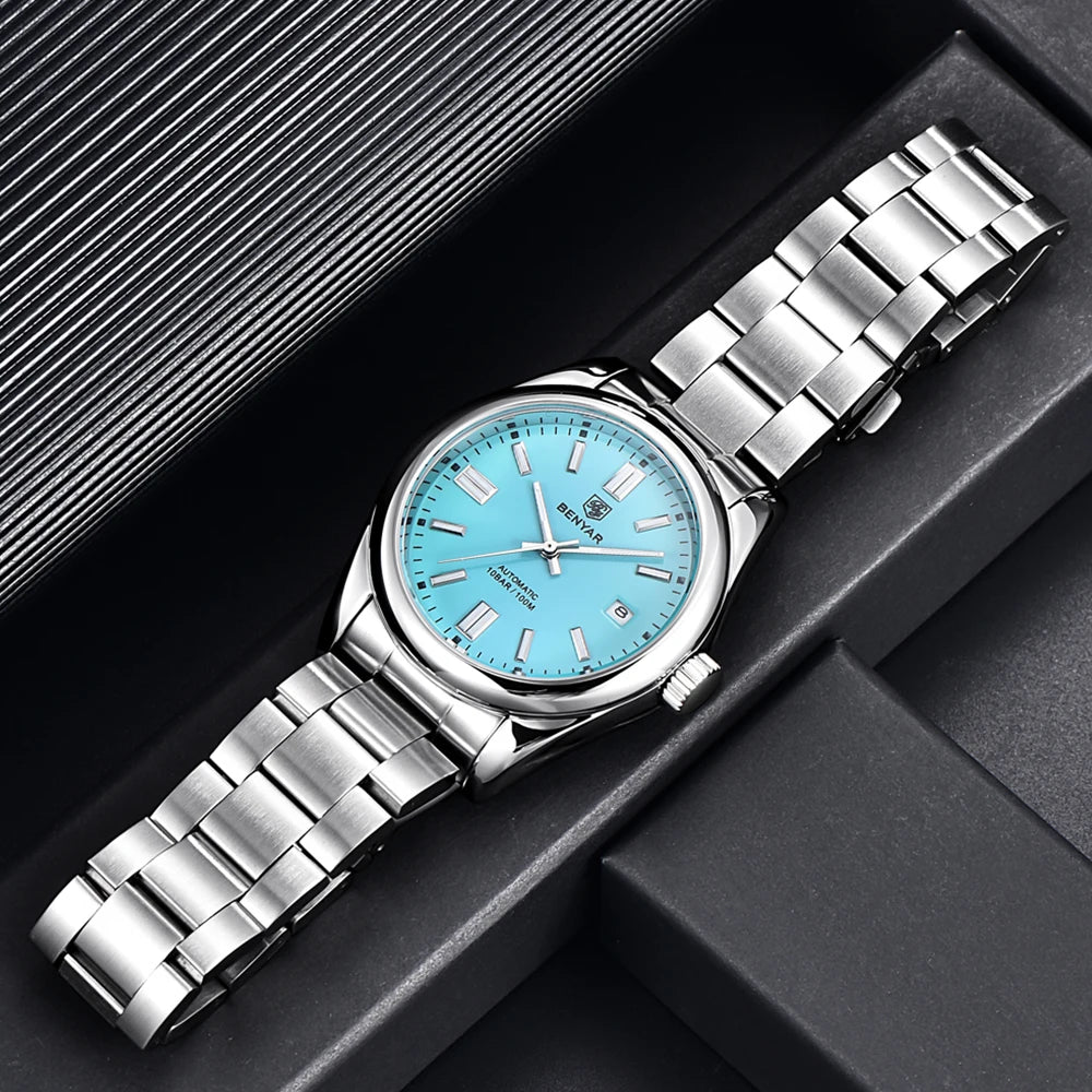 BENYAR New Diver Watch for Men 10Bar Waterproof Men Mechanical Wristwatches Luxury Stainless Steel Automatic Watches