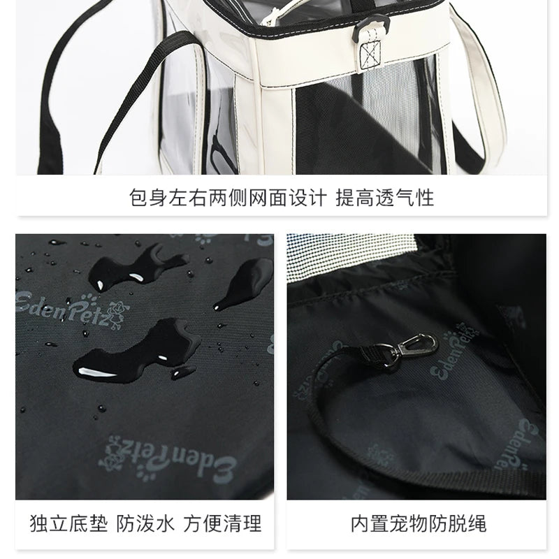 Fashion Clear Comfort Dog Carrier Tote Black White Small Pet Carrier Bag Chihuahua Yorkie Designer Puppy Outdoor Pugs Travel Bag