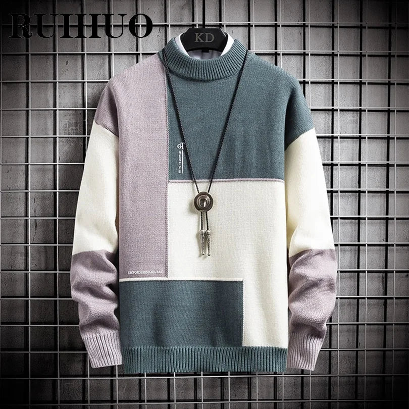 Korean Sweater Men Clothing Korean Fashion Men Sweater Pullover Vintage Clothes Hip Hop Knitwear 2XL 2024 New Arrivals