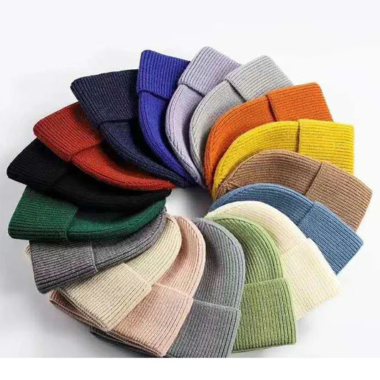 VISROVER 12 Farben einfarbig Acryl Beanies Wintermütze für Frau am besten abgestimmt Acryl Frau Herbst Warme Skullies Großhandel