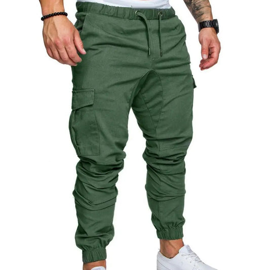 Sweatpants  Streetwear Trousers Men's Pants Waist Drawstring Ankle Tied Skinny Cargo Pants Men Casual Solid Color Pants