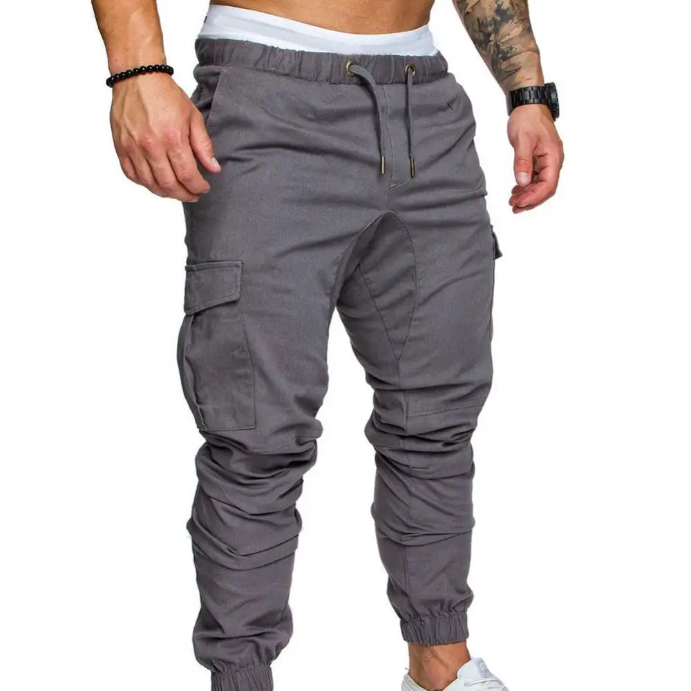 Sweatpants  Streetwear Trousers Men's Pants Waist Drawstring Ankle Tied Skinny Cargo Pants Men Casual Solid Color Pants