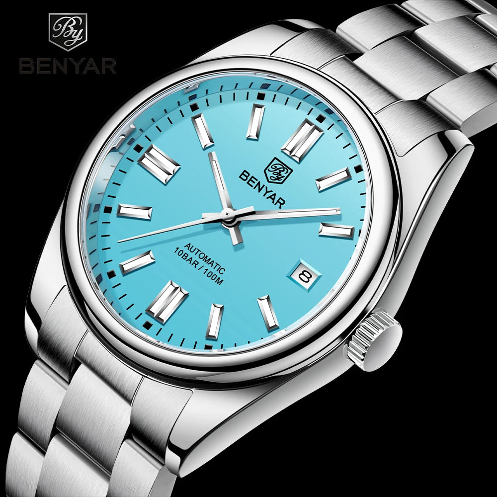 BENYAR New Diver Watch for Men 10Bar Waterproof Men Mechanical Wristwatches Luxury Stainless Steel Automatic Watches