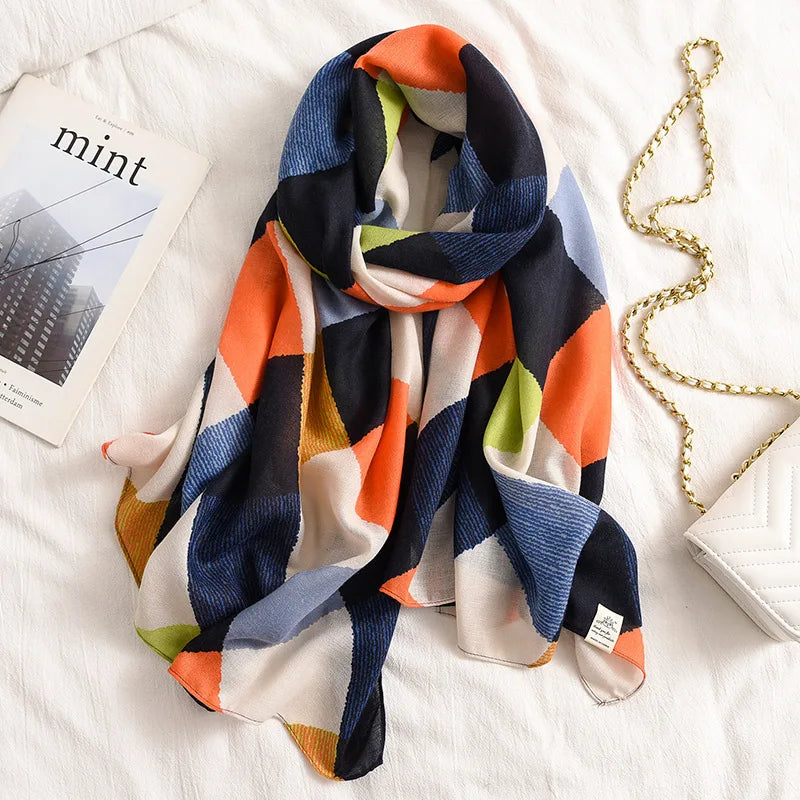 New Plaid Cotton Pashmina Shawl Lady Wrap Warm Winter Scarves Autumn Design Print Female Foulard Beach Stoles Luxury Scarf