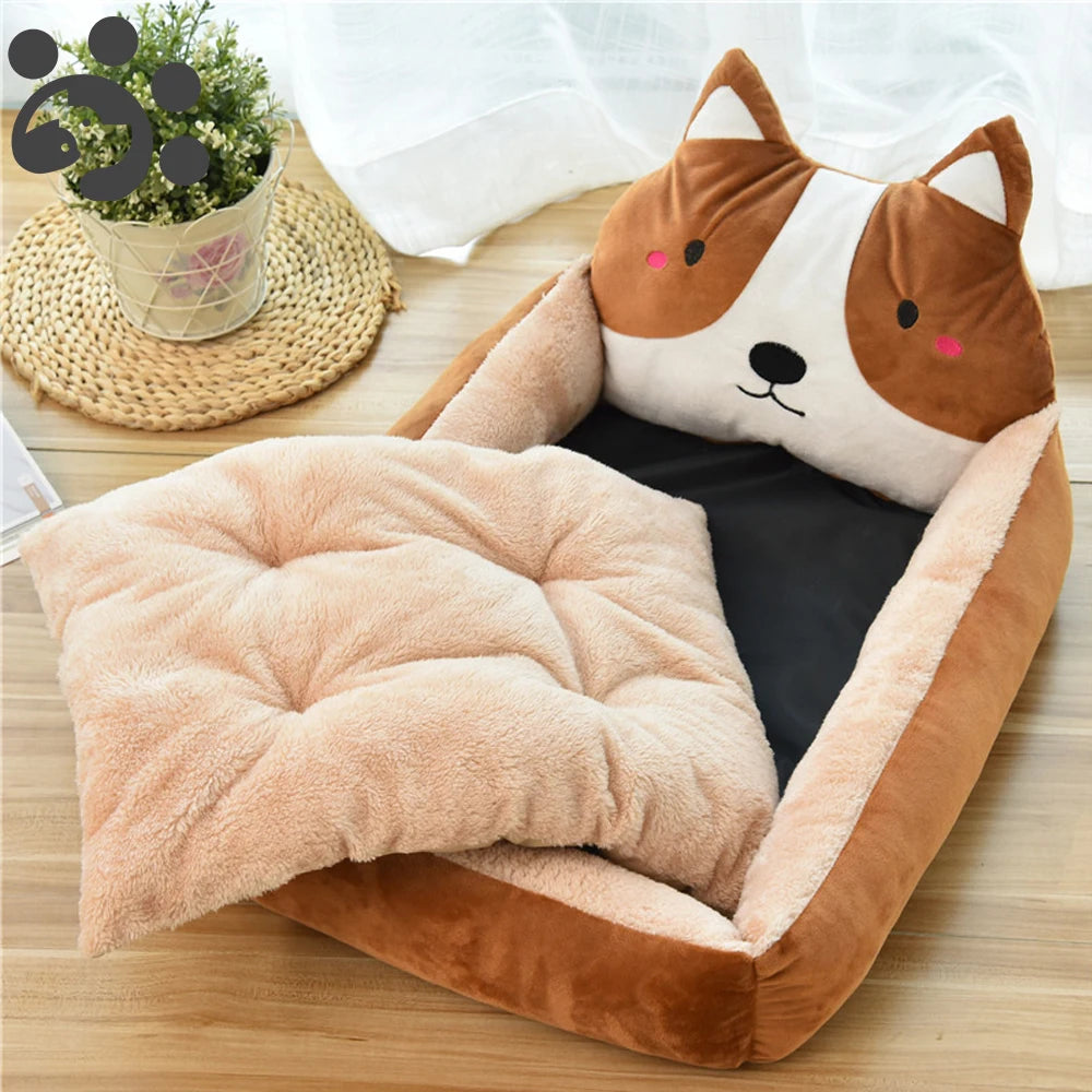 Cute Animal Shape Dog Beds for Large Small Medium Dogs Bed for Big Dogs Accessories for Large Dogs House Kennel Sofa Anti-stress