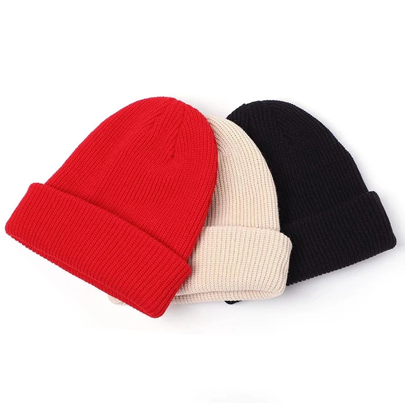 Wintermützen für Damen, neue Beanie-Mützen, gestrickt, solide, süße Mütze, Mädchen, Herbst, weibliche Beanie-Kappe, wärmer, Motorhaube, Damen, lässige Mütze