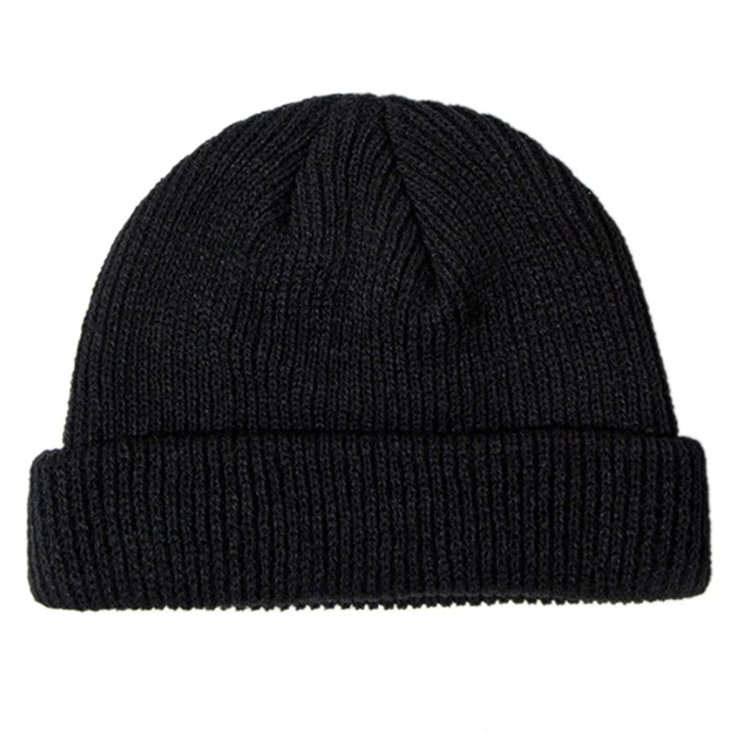 Ladies Casual Cap Winter Unisex Rib Knitted Beanies Hats For Woman Mens Kids Girls Boys Black Grey Red Solid Color