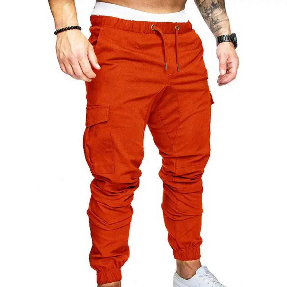 Sweatpants  Streetwear Trousers Men's Pants Waist Drawstring Ankle Tied Skinny Cargo Pants Men Casual Solid Color Pants