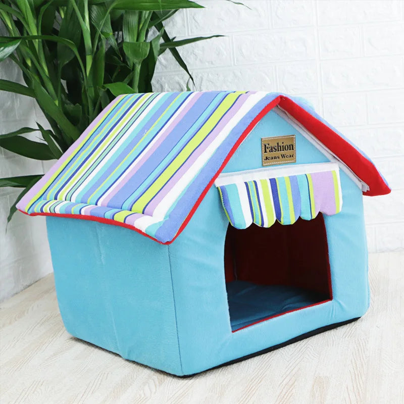 Dog House Cat Bed Pet Kennel Cute Puppy Mat Warm Dogs Bed Small Medium Large