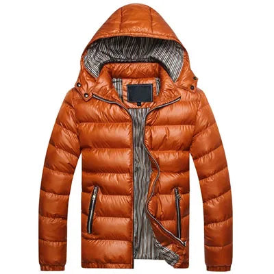 DIMUSI Winter Men Padded Jacket Fashion Cotton Thermal Thick Parkas Male Casual Outwear Windbreaker Hoodies Coats Brand Clothing