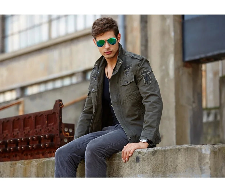 6XL Men Jacket Jeans Military Army soldier Outerwear Cotton Male Brand Clothing 2024 Spring Autumn Mens Bomber jackets