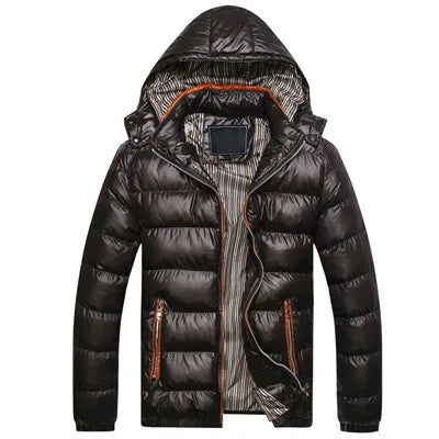 DIMUSI Winter Men Padded Jacket Fashion Cotton Thermal Thick Parkas Male Casual Outwear Windbreaker Hoodies Coats Brand Clothing