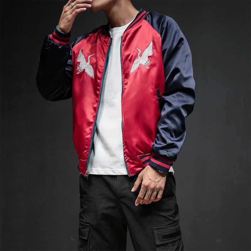 Bomber Hip Hop Baseball Herren Markenjacke Yokosuka Souvenir Zwei Seiten Luxusjacken Streetwear Drop Ship Rabatt Deckmantel