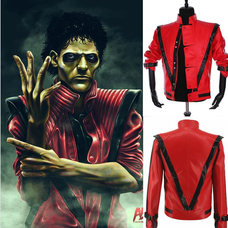 Michael Scary Night Red Leather Jacket Best Halloween Costume Christmas Gift