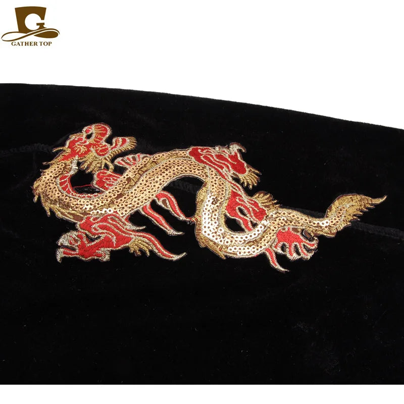 New China fashion Men's dragon pattern velvet Durags Bandanas Headwear Men DuRag Turban Hat Headband Hair Accessories Waves Cap