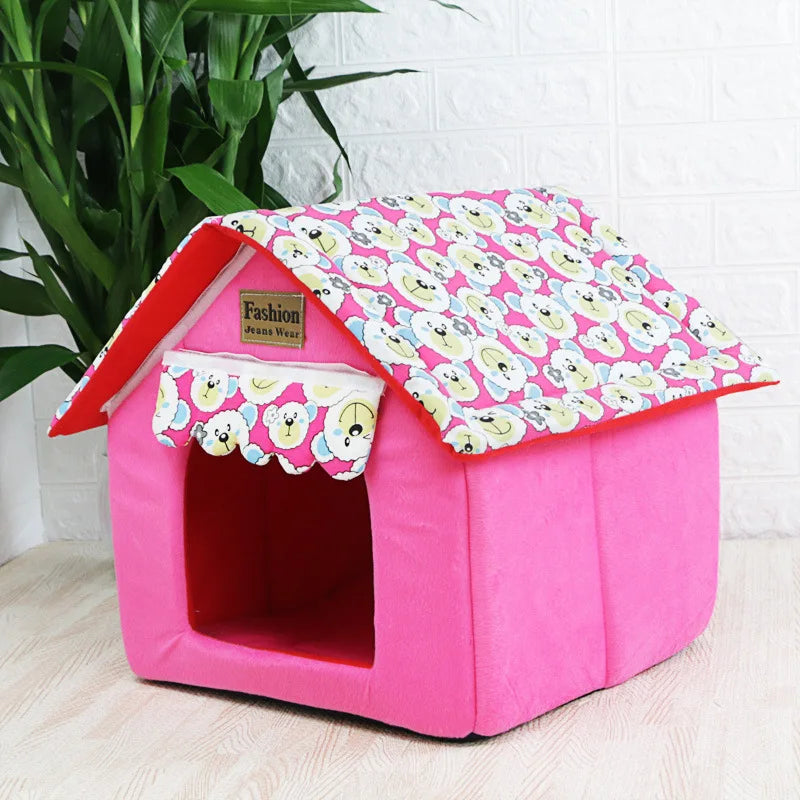 Dog House Cat Bed Pet Kennel Cute Puppy Mat Warm Dogs Bed Small Medium Large