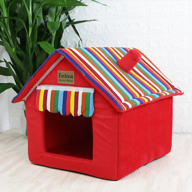 Dog House Cat Bed Pet Kennel Cute Puppy Mat Warm Dogs Bed Small Medium Large