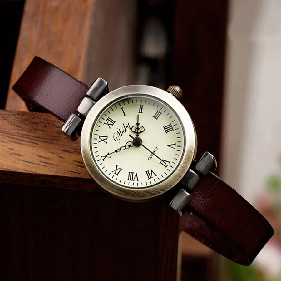 Shsby New Fashion Hot-Selling Leather Female Watch ROMA Vintage Watch Women Dress Watches