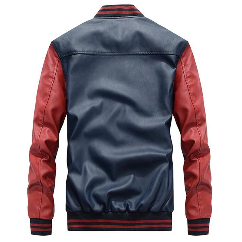 Jacke Männer Stickerei Baseball Jacken Pu Leder Mäntel Slim Fit College Luxus Fleece Pilot Lederjacken casaco masculino