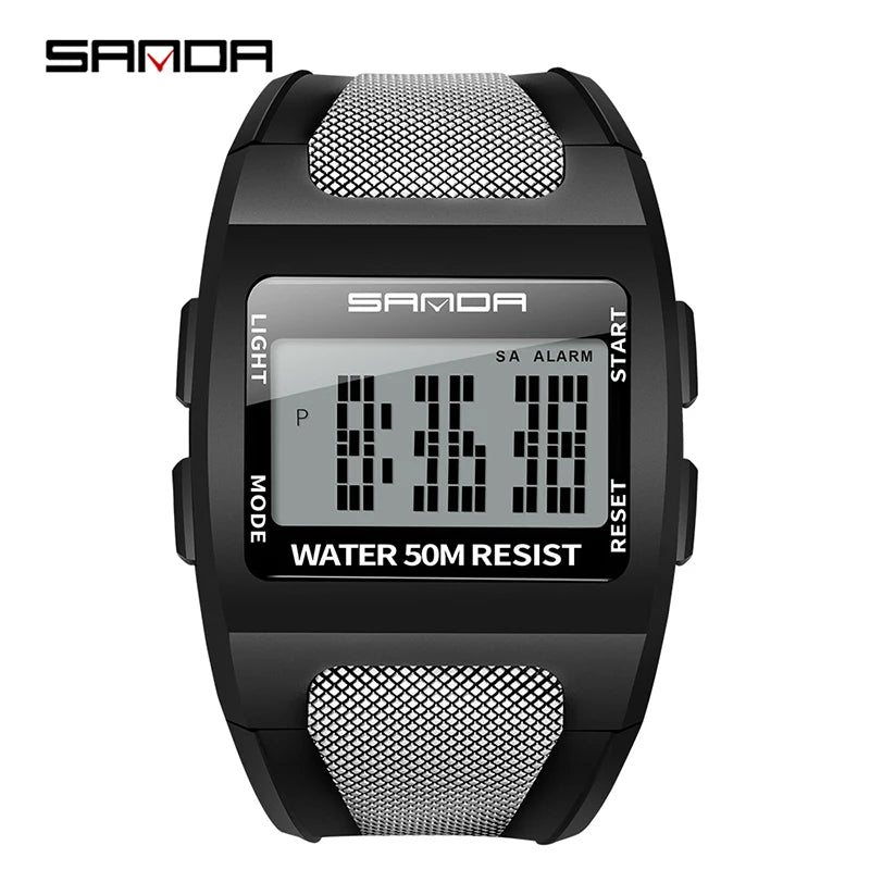 Men's Watch Military LED Digital Display 30M Waterproof Alarm Clock Sports Electronic Wristwatch SANDA Top Brand erkek kol saati