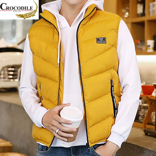 Crocodile brand Plus size vest Mens Jacket Sleeveless Vests  Jackets men Casual Coats Mens Vest Man Cotton Thicken Waistcoat 8XL