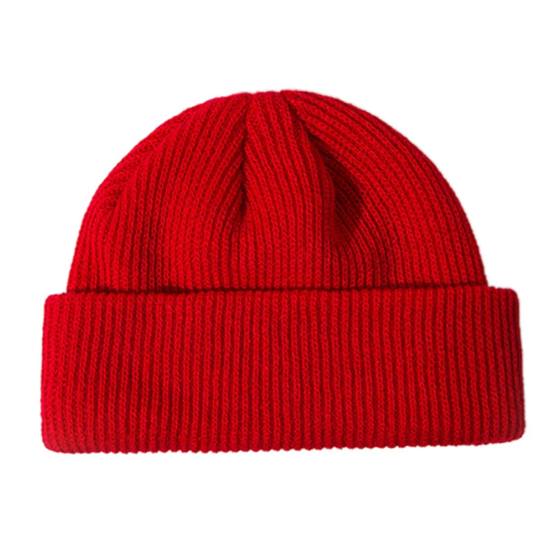 Ladies Casual Cap Winter Unisex Rib Knitted Beanies Hats For Woman Mens Kids Girls Boys Black Grey Red Solid Color