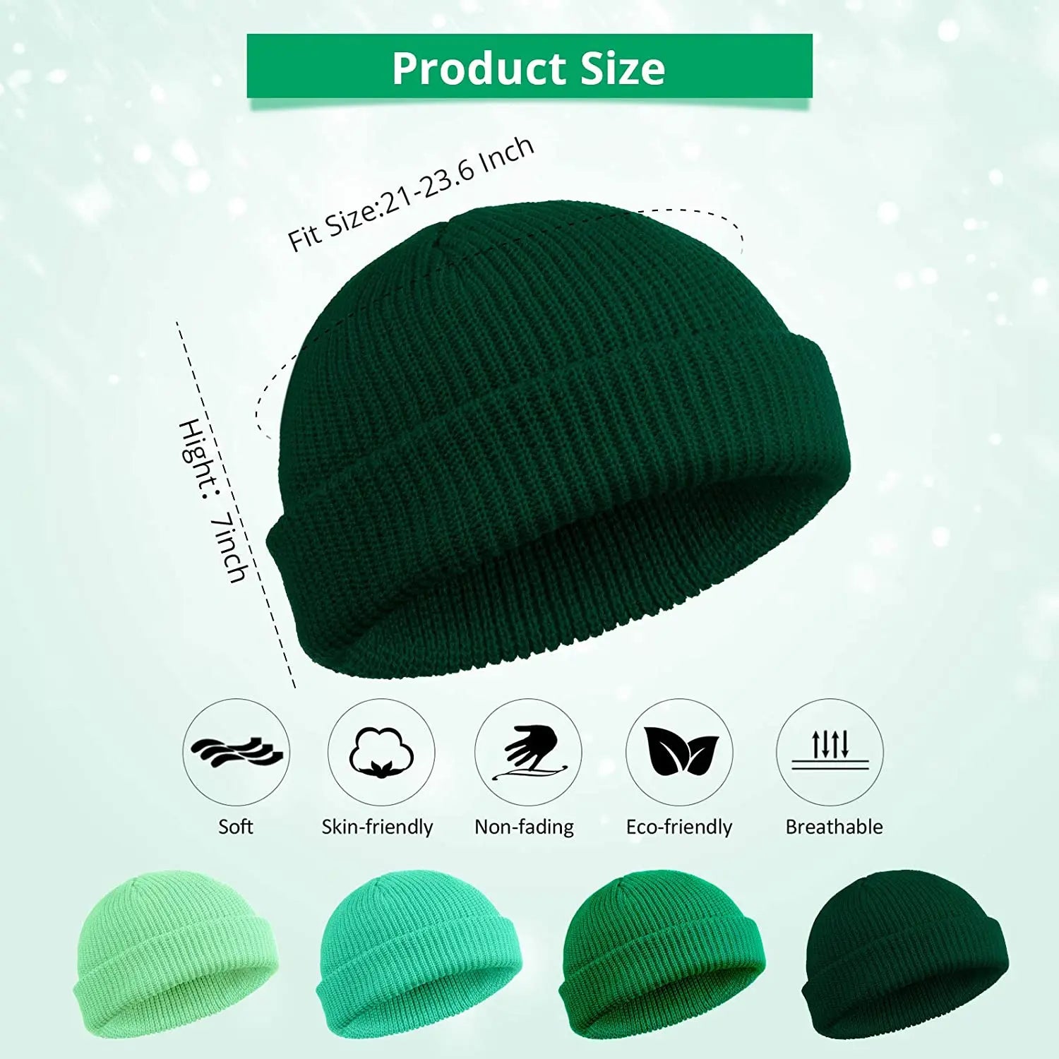 Beanie Knit Hats Boy Skullcap Sailor Caps Cuffs Retro Navy Short Hat Solid Color Unisex Winter Warm Cap Roll-Up Edge