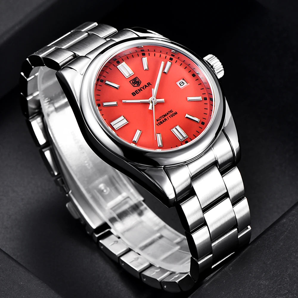 BENYAR New Diver Watch for Men 10Bar Waterproof Men Mechanical Wristwatches Luxury Stainless Steel Automatic Watches