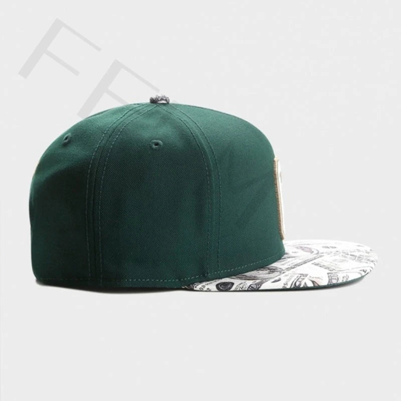 FEI M Fashion GLD CEE BENJAMINS Adjustable Snapback Cap Green Letter C Baseball Cap Adult Casual Sports Sun Basketball Hat 5