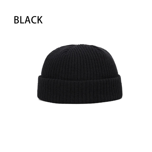 Unisex Solid Knitted Brimless Hat