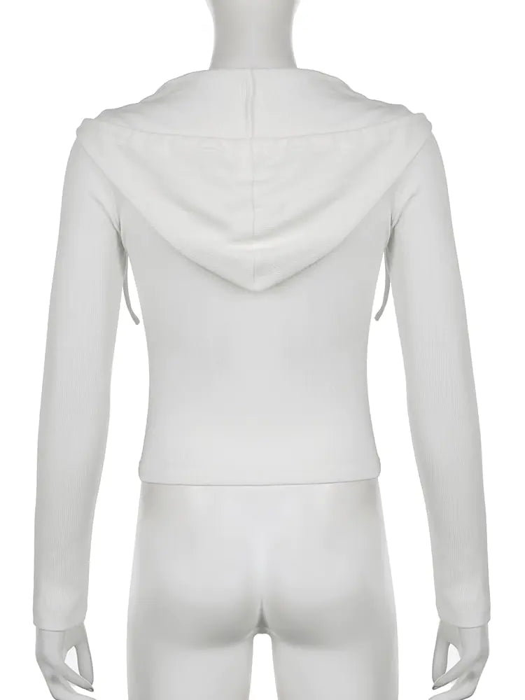 White Zip-Up Hooded Jacket