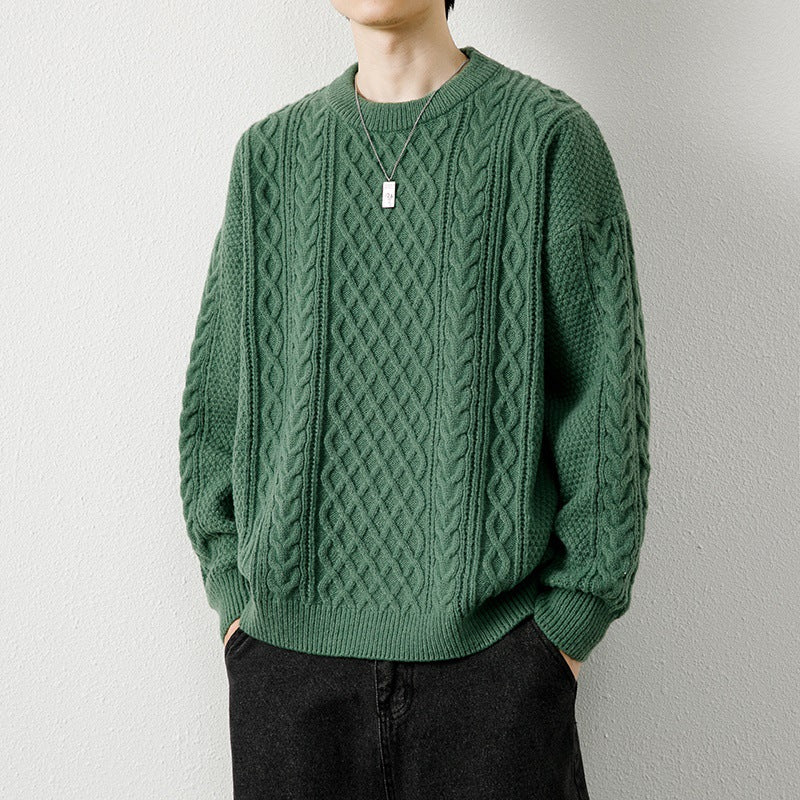 Round Neck Sweater Knitwear Men's Knitted Sweater