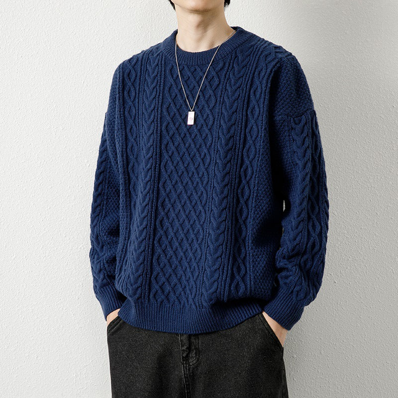 Round Neck Sweater Knitwear Men's Knitted Sweater