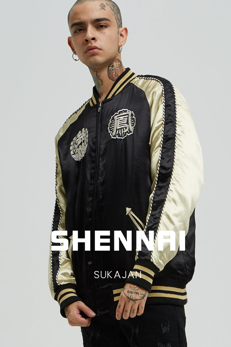 New Men Boys Black Streetwear High Street Vintage Casual Embroidered Loose Fashionable Sukajan Souvenir Jacket 2024