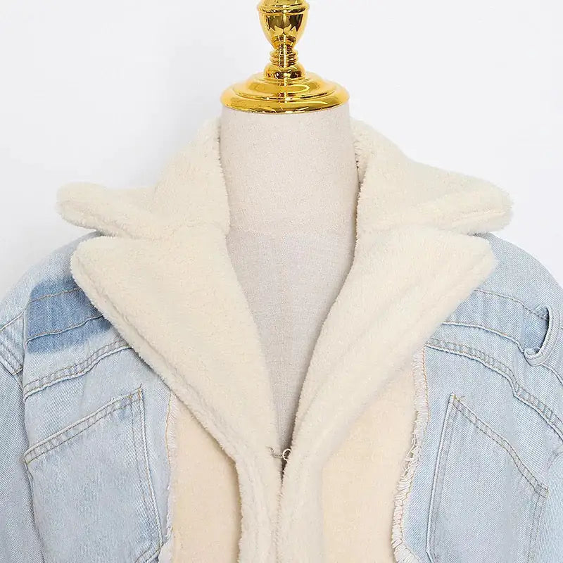 Sherpa-Jacke aus Denim