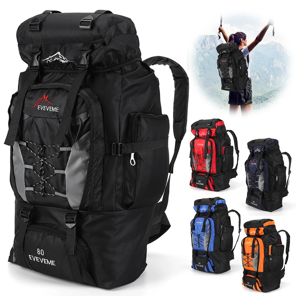 80L Waterproof Hiking Camping Backpack Trekking Bag Rucksack Large Capacity Travel Outdoor Sports Bags Camping Equipment Men