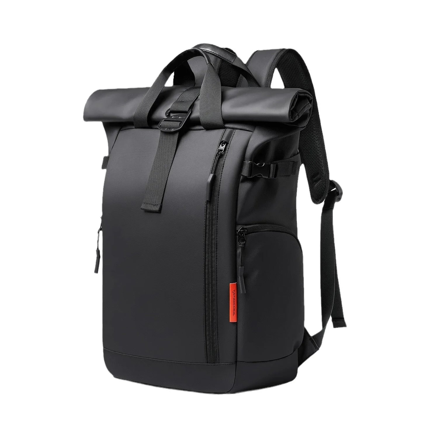 Tangcool Men Large Capacity 15.6" Casual Riding Laptop Backpack Multifunction Roll Top Travel Bag For Man Waterproof Backpack