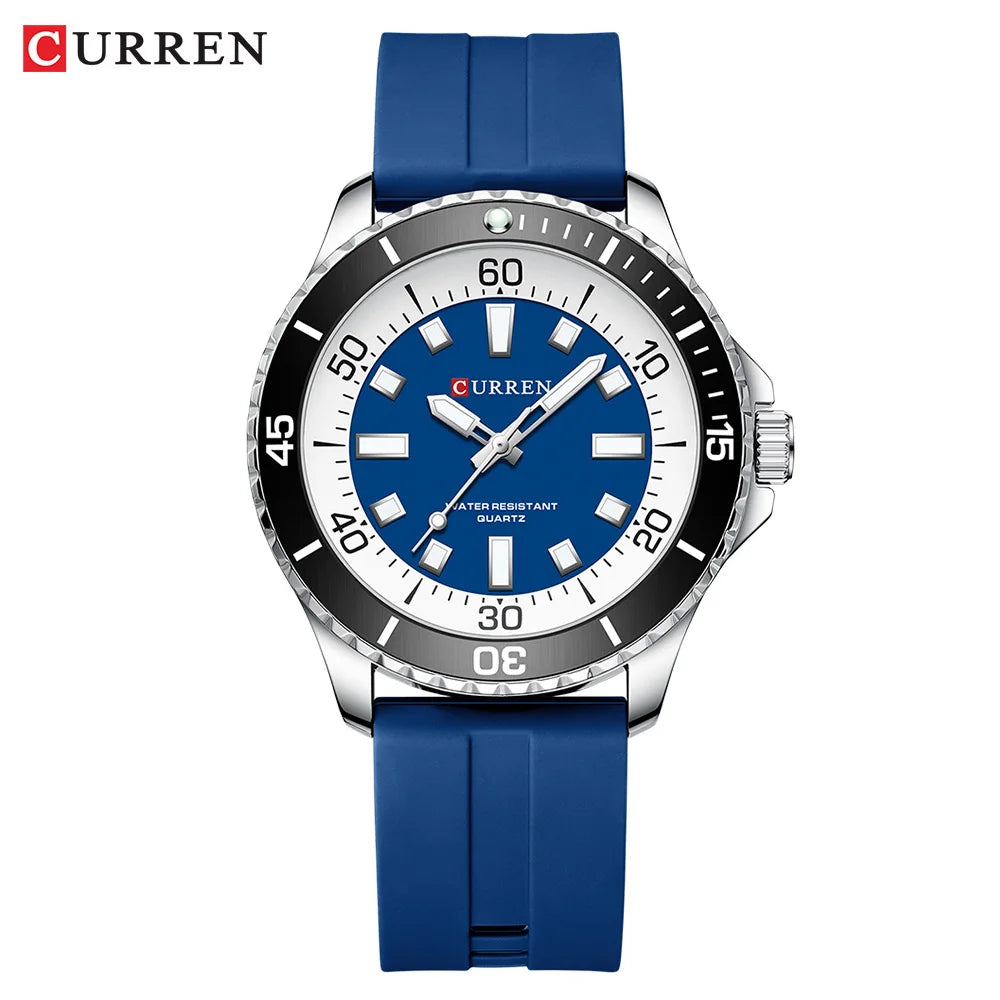 CURREN Brand 44MM Large Dial Male quartz Wristwatch  Sport Waterproof Simple Men's Watch With Luminous Hands