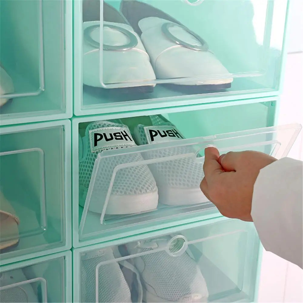 Transparent Shoe Box Shoes Organizers Plastic Dustproof Storage Box Stackable Combined Shoe Cabinet Shoe Display Box Drawer Case