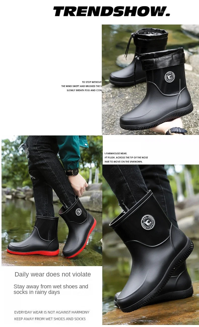 Waterproof Rubber Rain Fishing Shoes Men Rain Boots Washing Outdoor Non-slip Durable Rain Shoes for Men зимние сапоги мужские