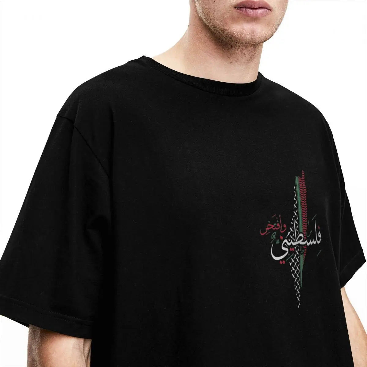 Man T-Shirt Palestinian T-Shirts Hip Hop Palestine Flag Summer Tees Aesthetic Custom Logo 100% Cotton Clothes Gift