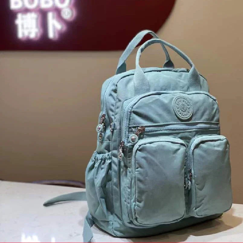 Fashion Woman Backpack Waterproof Nylon Soft Handle Solid Multi-pocket Travel Zipper Feminina School Bags Laptop Backpack