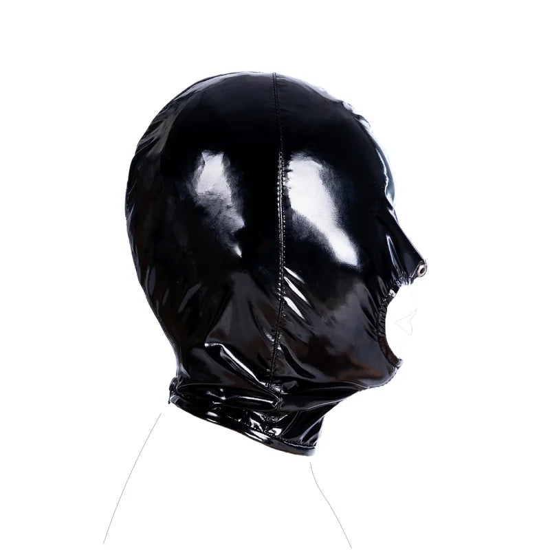 Cosplay Mask Soft Glossy Leather Full Cover Hood with Zipper Anime Halloween Party Carnival Costume Props Stage Performance Mask