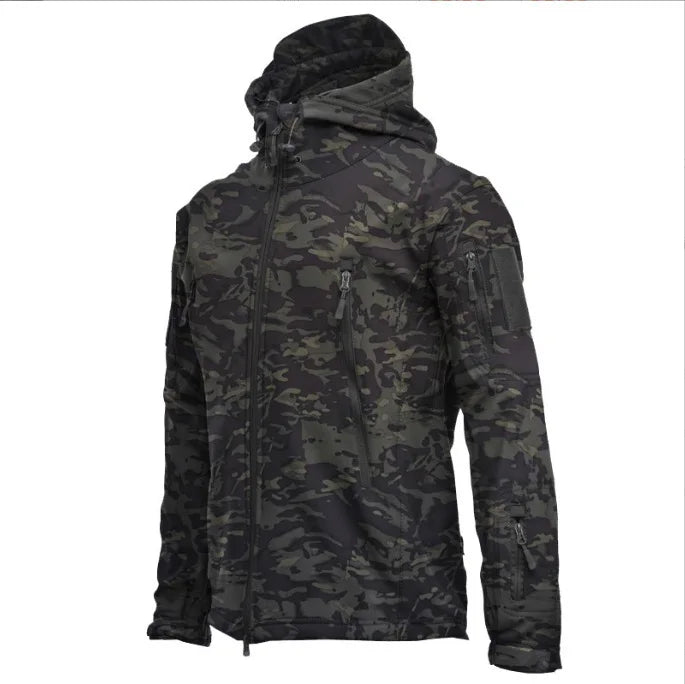 2024 new Tactical Jacket Men Combat Soft Shell Jackets Techwear Windproof Waterproof Breathable Fleece Thermal Hooded Coats