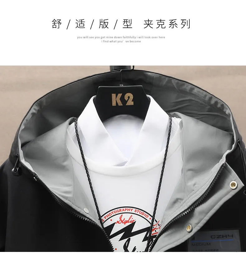 2024 Spring new arrival fashion coat male high quality casual jacket men,autumn men's casual hooded jackets,size M-4XL