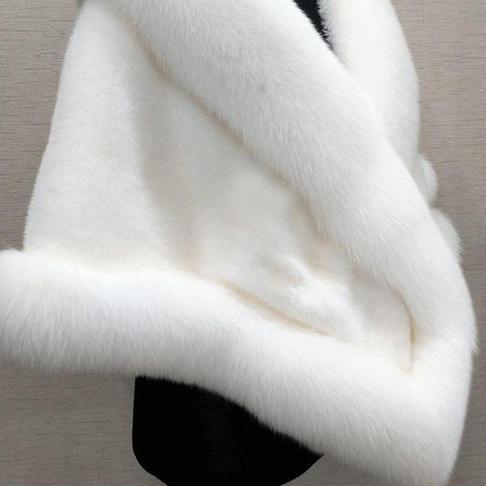 Faux Fur Shawl Faux Rabbit Collar Winter Shawls Elegant Bridal Fur Wrap Shawl Plush Warm Cape Coat Fluffy Poncho Women Jacket