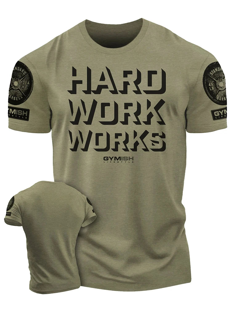 3D Printed Hammer Tire Workout T-Shirt Funny Gym T-Shirt High Quality Cotton Men's Short Sleeves Muscle Man Tough Guy T-Shirt