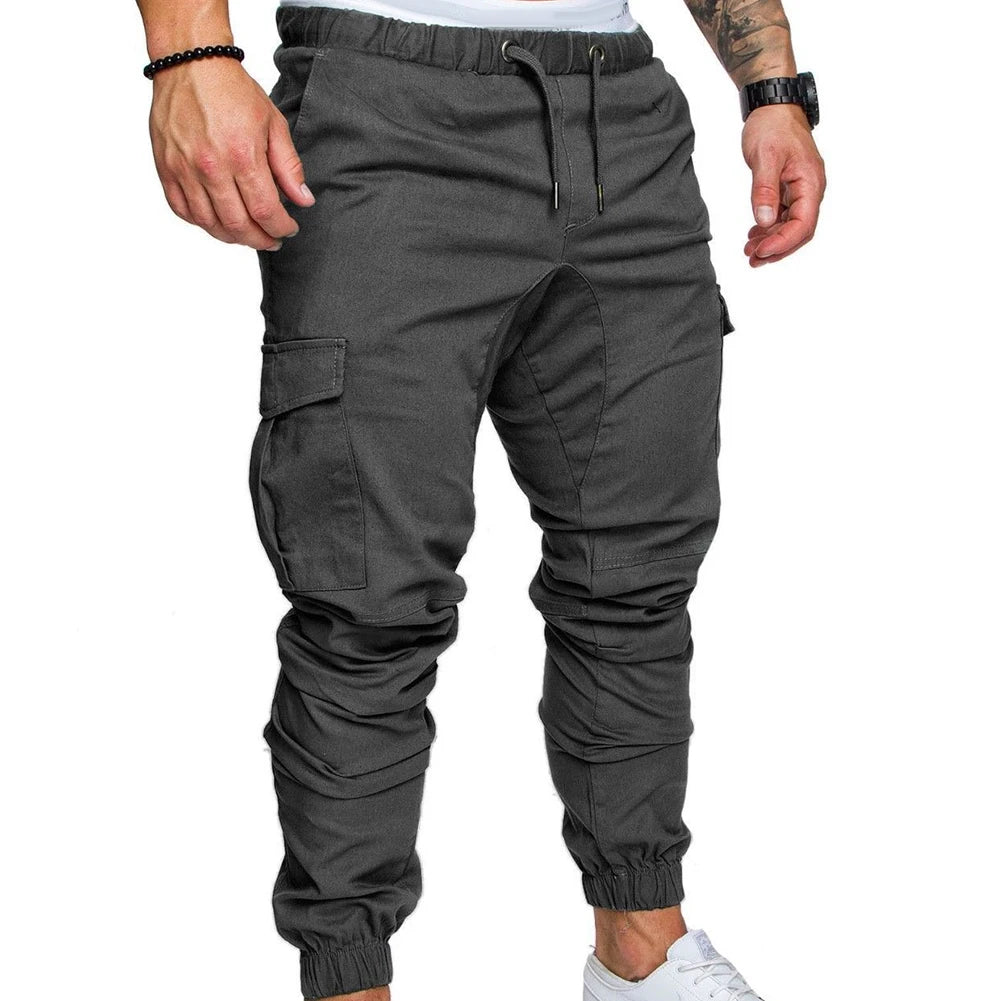 Sweatpants  Streetwear Trousers Men's Pants Waist Drawstring Ankle Tied Skinny Cargo Pants Men Casual Solid Color Pants